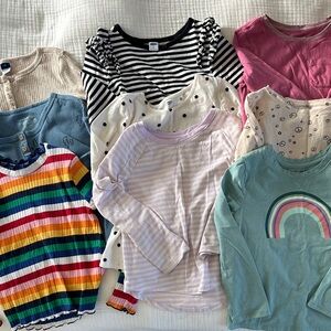 Colorful Kids' Long Sleeve Tops Collection (9 shirts)